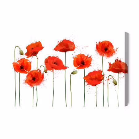 Canvastavla - Red Poppies in an Abstract Version