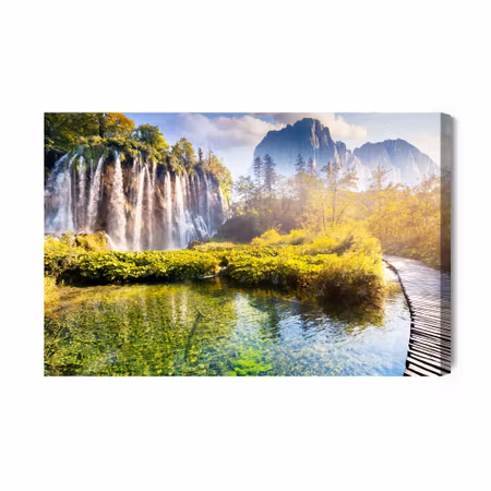 Canvastavla - Great Waterfall in Croatia