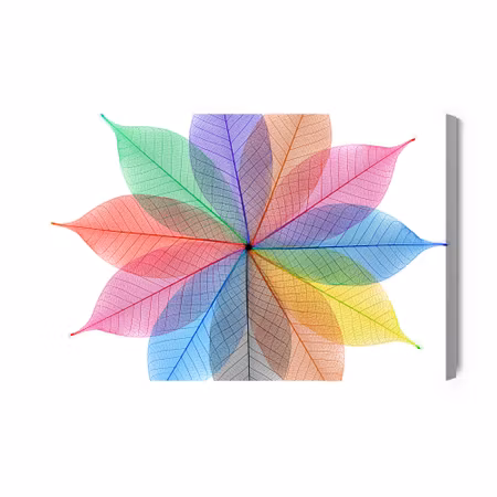 Canvastavla - Colorful Leaves in an Abstract Form