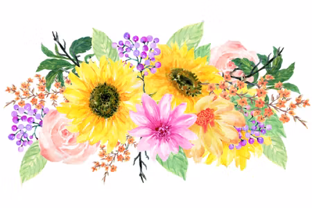 Canvastavla - A Floral Composition As If Painted