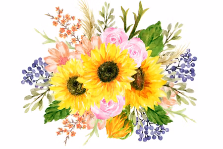 Canvastavla - A Floral Composition As If Painted