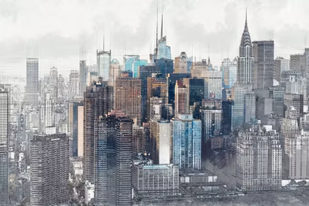 Canvastavla - City Panorama of New York