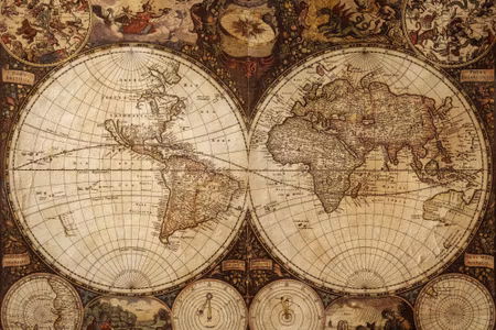 Canvastavla - Old World Map