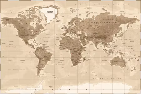 Canvastavla - Physical World Map