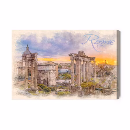 Canvastavla - Rome As Painted