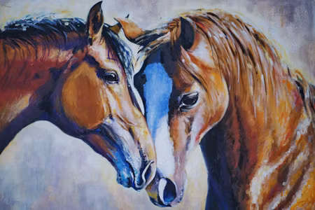 Canvastavla - Horses in Watercolour