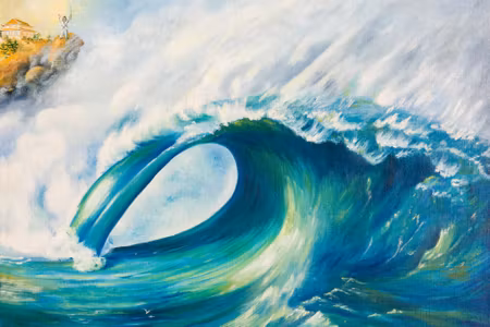 Canvastavla - Sea with Giant Wave