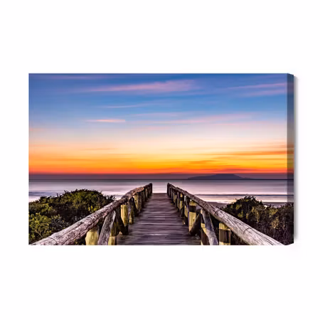 Canvastavla - Wooden Deck and the Sea