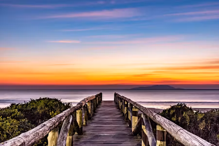Canvastavla - Wooden Deck and the Sea