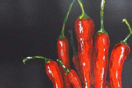 Canvastavla - Chilli Peppers As Painted