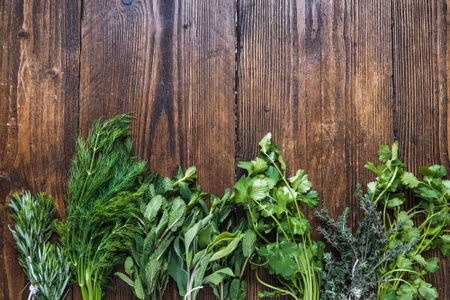 Canvastavla - Fresh Herbs on Wood