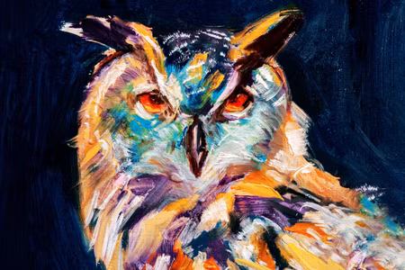 Canvastavla - Owl As Painted