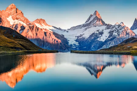 Canvastavla - Lake in the Swiss Alps