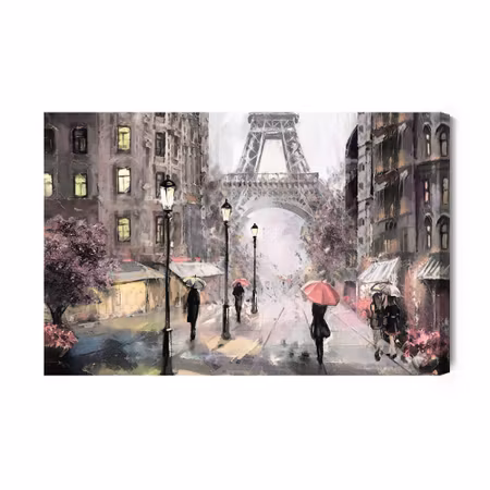 Canvastavla - A Parisian Street in Pastel Colours