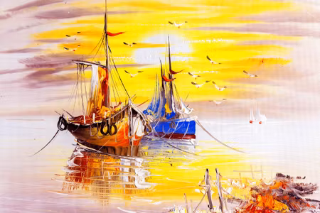 Canvastavla - Venetian Ships