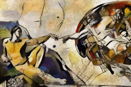 Canvastavla - The Creation of Adam in the Style