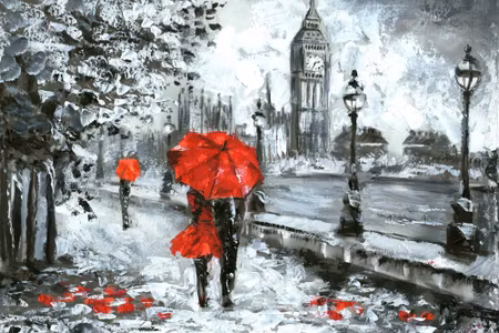 Canvastavla - Lovers in London