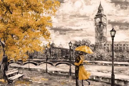 Canvastavla - Lovers Enjoying the London Skyline