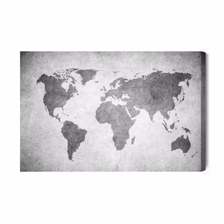 Canvastavla - World Map in Shades of Grey