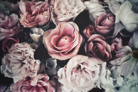 Canvastavla - Pink Flowers in Vintage Style