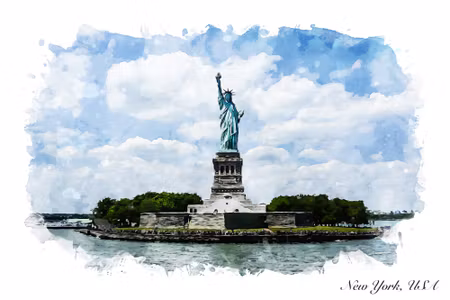 Canvastavla - Statue of Liberty Painted with