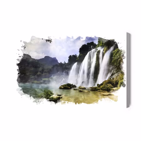 Canvastavla - Beautiful Landscape with Waterfall