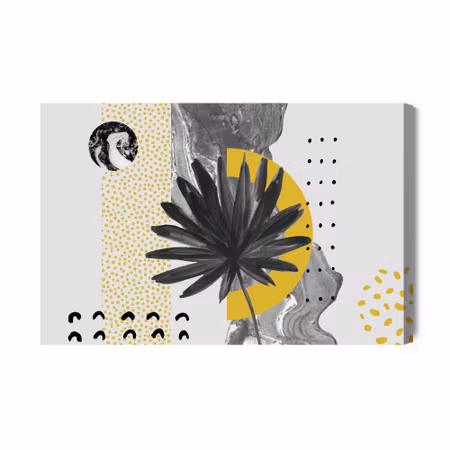 Canvastavla - Artwork with Leaves and Patterns