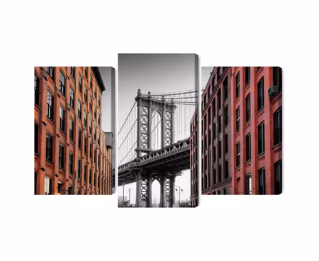 Canvastavla - Multipart Manhattan Bridge View