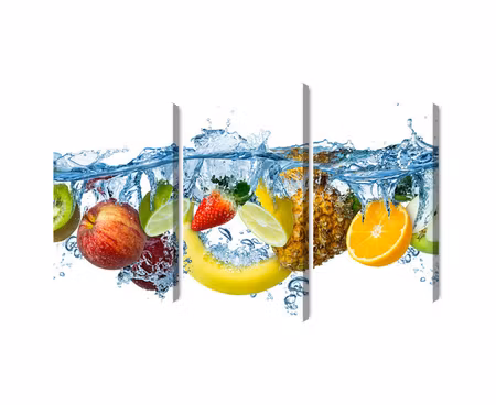 Canvastavla - Multipart Fresh Fruit in the Water