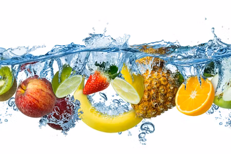 Canvastavla - Multipart Fresh Fruit in the Water