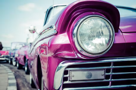 Canvastavla - Multipart Retro Style Car Headlight