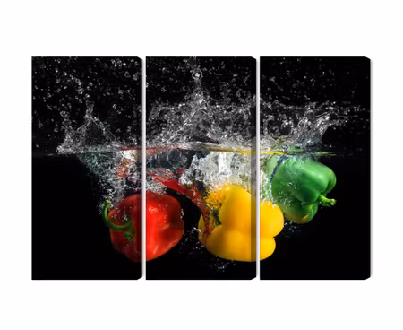 Canvastavla - Multipart Peppers in the Water