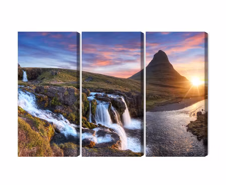 Canvastavla - Multipart Kirkjufell Mountain with