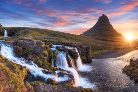 Canvastavla - Multipart Kirkjufell Mountain with