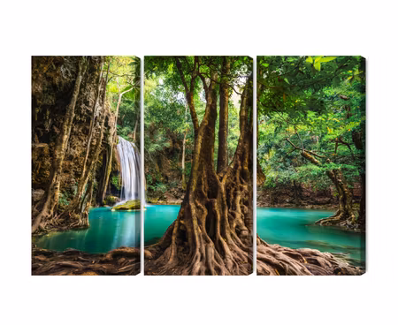 Canvastavla - Multipart Erawan Waterfalls