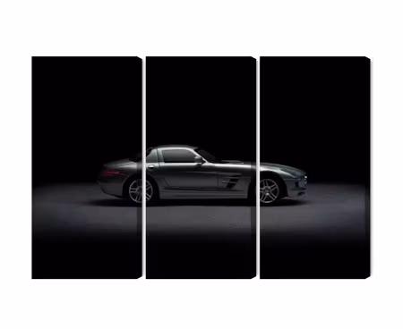 Canvastavla - Multipart Sports Car on a Dark