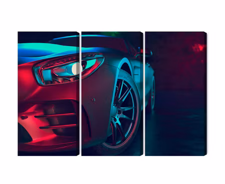 Canvastavla - Multipart Front of a D Sports Car