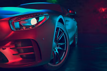 Canvastavla - Multipart Front of a D Sports Car