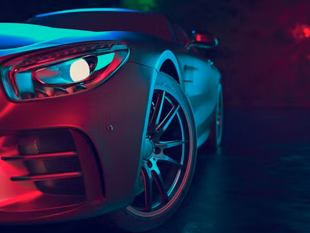 Canvastavla - Multipart Front of a D Sports Car
