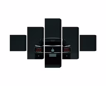 Canvastavla - Multipart Vintage Black Muscle Car