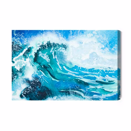 Canvastavla - Watercolor Sea and Waves