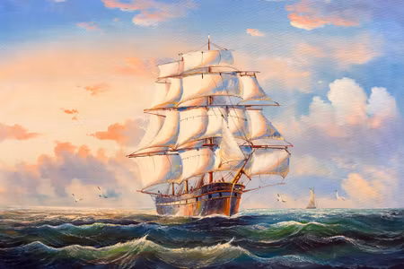 Canvastavla - Sailboat in the Sea