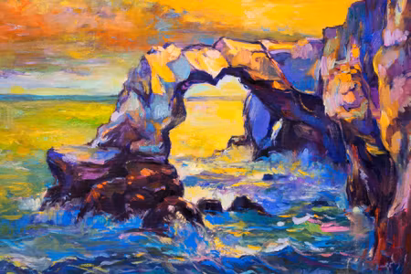 Canvastavla - Sea and Cliff