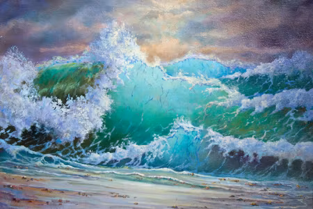 Canvastavla - Waves on the Seashore