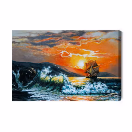 Canvastavla - Picturesque Sea and Sunset
