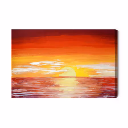 Canvastavla - Red Sunset on the Sea