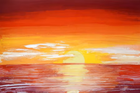 Canvastavla - Red Sunset on the Sea