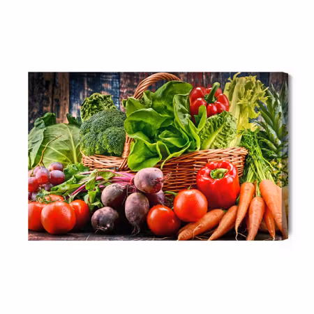 Canvastavla - Rich Basket of Vegetables