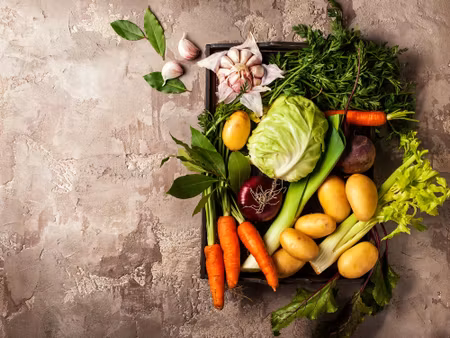 Canvastavla - Vegetables on Concrete