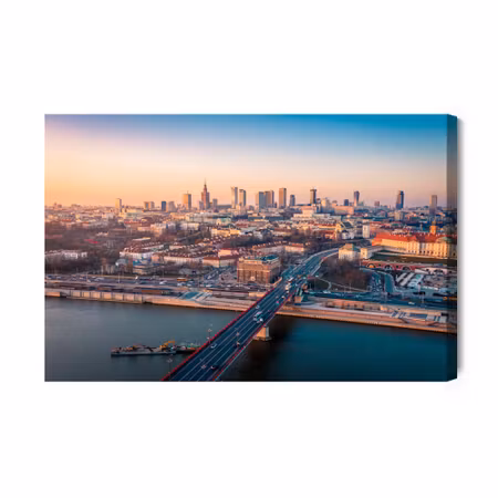Canvastavla - Warsaw At Dawn
